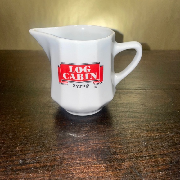 Vintage Log Cabin Syrup Pitcher Server ceramic - Picture 1 of 6